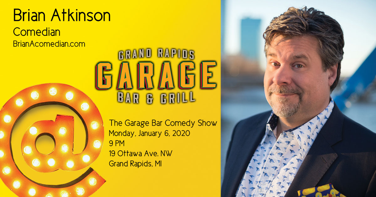 Brian Atkinson performs at the Garage Bar Comedy Show.