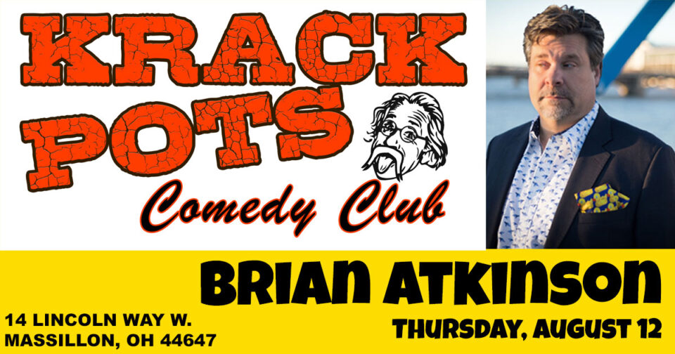 Brian Atkinson closes the show at Krackpots Comedy Club
