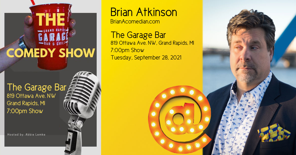Brian Atkinson performs at the Garage Bar Comedy Show