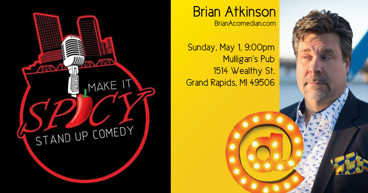 Brian Atkinson performs at Make it Spicy Comedy