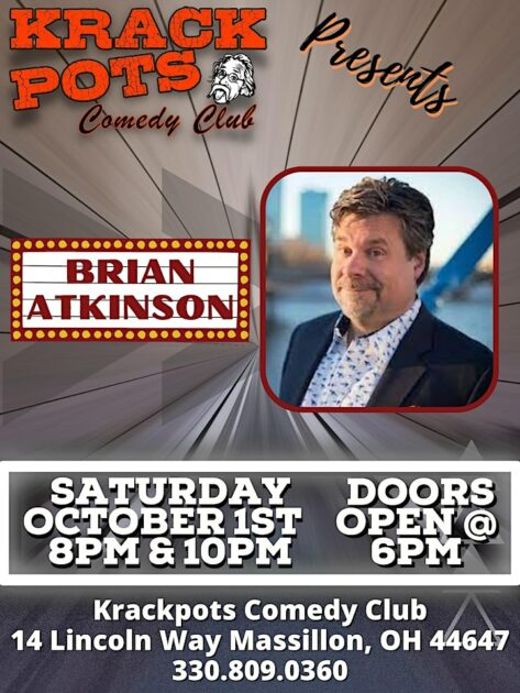 Brian Atkinson with Leslie Battle at Krack Pots Comedy Club