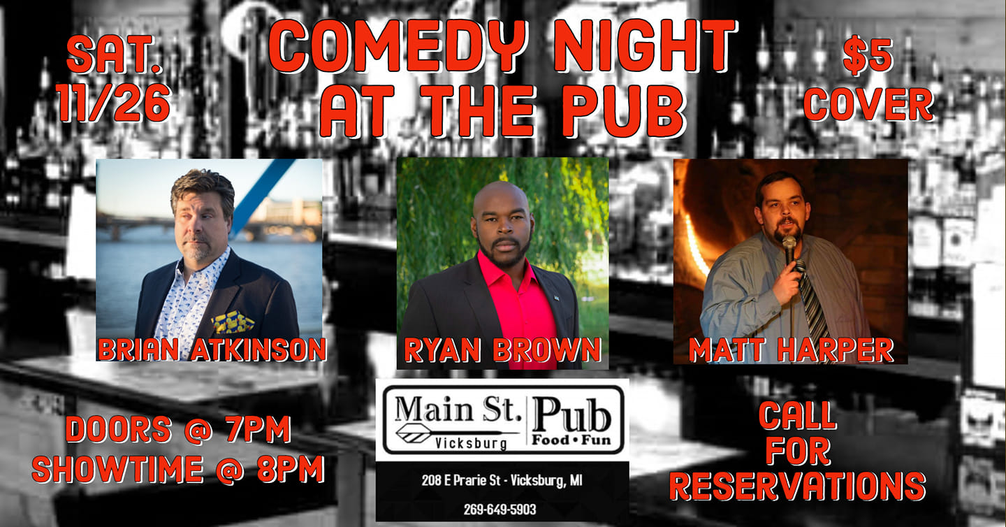 Brian Atkinson performs in Comedy Night at the Pub