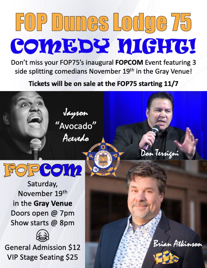 Brian Atkinson performs at FOP Dunes Lodge Comedy Night
