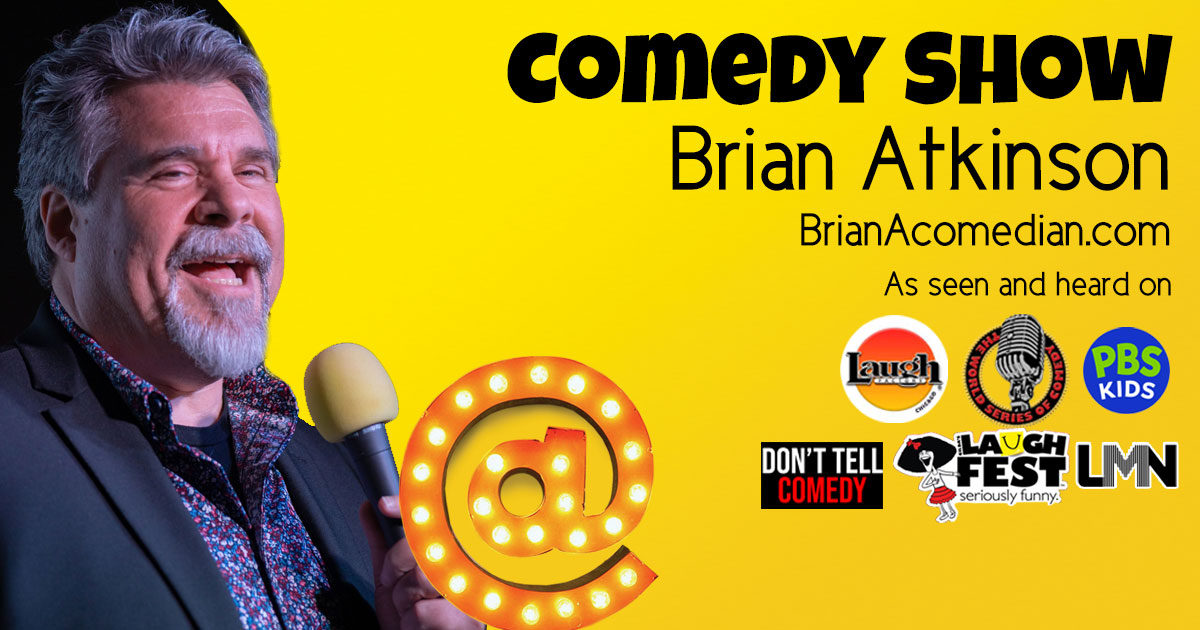 Brian Atkinson Comedian performing at a comedy show.