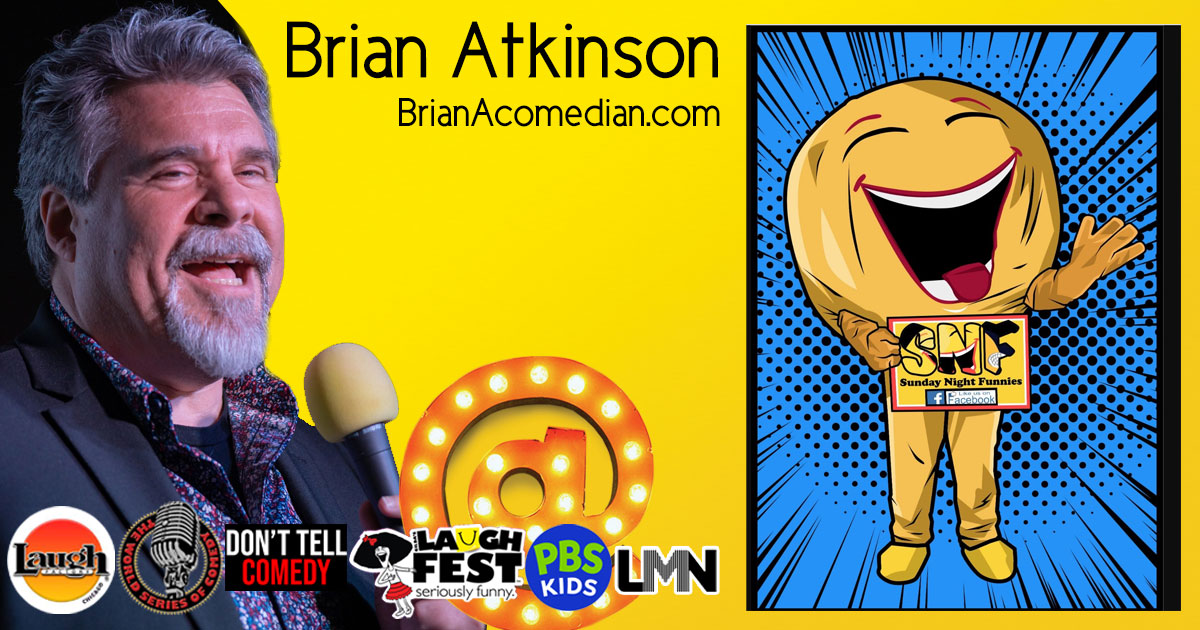 Brian Atkinson performs at the Sunday Night Funnies