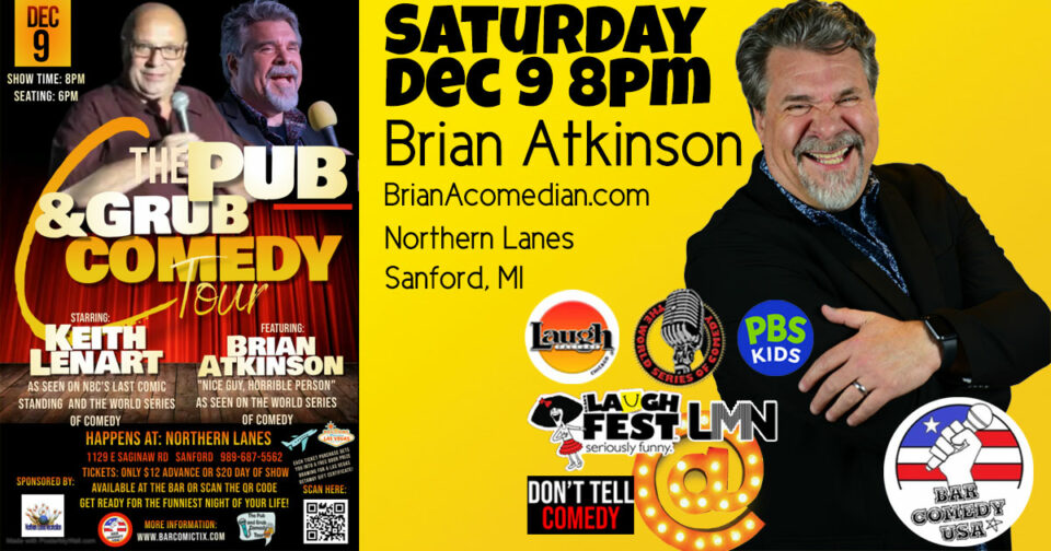 Brian Atkinson performs a comedy show with Bar Comedy USA