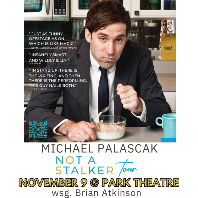Brian Atkinson is opening for the hilarious Michael Palascak at the Park Theatre in Holland, MI on Thursday, November 9