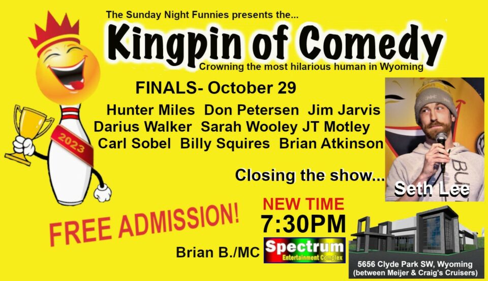 Brian Atkinson performs in the Sunday Night Funnies Kingpin Finals