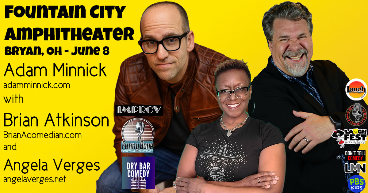 Brian Atkinson performs at The Fountain City Amphitheater in Bryan, Ohio - with Adam Minnick and Angela Verges on Saturday, June 8.
