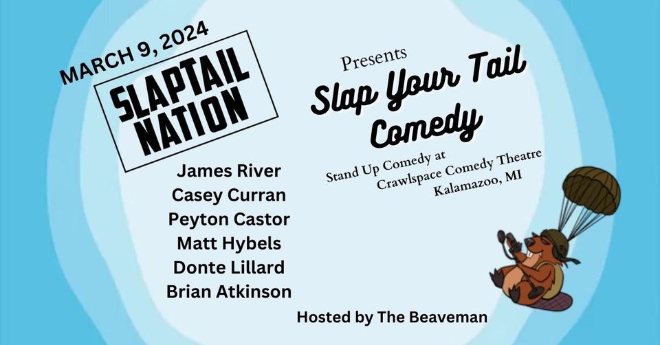 Brian Atkinson performs in a Slaptail Showcase at the Crawlspace Comedy Theatre, Saturday, March 9, 2024 - 7:30pm.