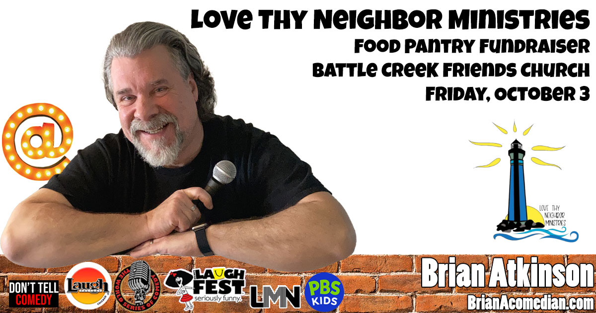 Brian Atkinson performs for the Love Thy Neighbor Ministries food pantry fundraiser at Battle Creek Friends Church on Friday, October 3.