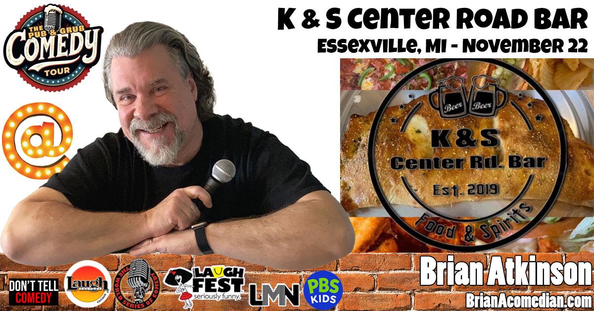Brian Atkinson is featuring at a Bar Comedy USA Pub & Grub Comedy Tour show in Essexville, MI on Saturday, November 22.