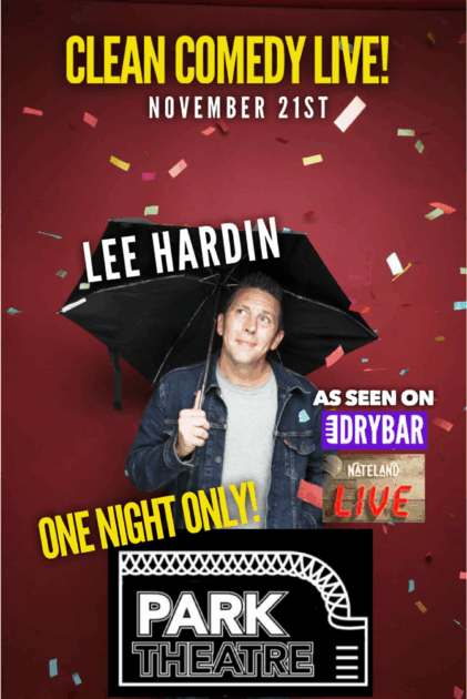 Brian Atkinson appears with Lee Hardin in Clean Comedy Live! Park Theatre in Holland, MI 7pm on Friday, November 21. Need a night of laughter? Bring your friends and family for a night of clean comedy.