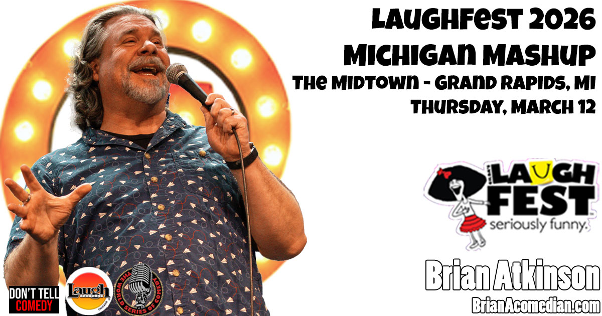 Brian Atkinson performs in the LaughFest Local Laughter - Michigan Mashup Showcase at The Midtown on Thursday, March 12 at 7pm.