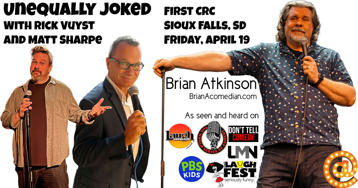Brian Atkinson performs at First Christian Reformed Church in Sioux Falls, SD on Friday, April 10 with Rick Vuyst, and Matt Sharpe.