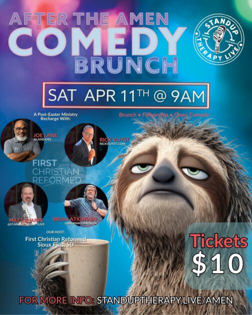 Brian Atkinson performs at First Christian Reformed Church in Sioux Falls, SD April 11 - Saturday morning at 9:00 with Joe Lane, Rick Vuyst, and Matt Sharpe.