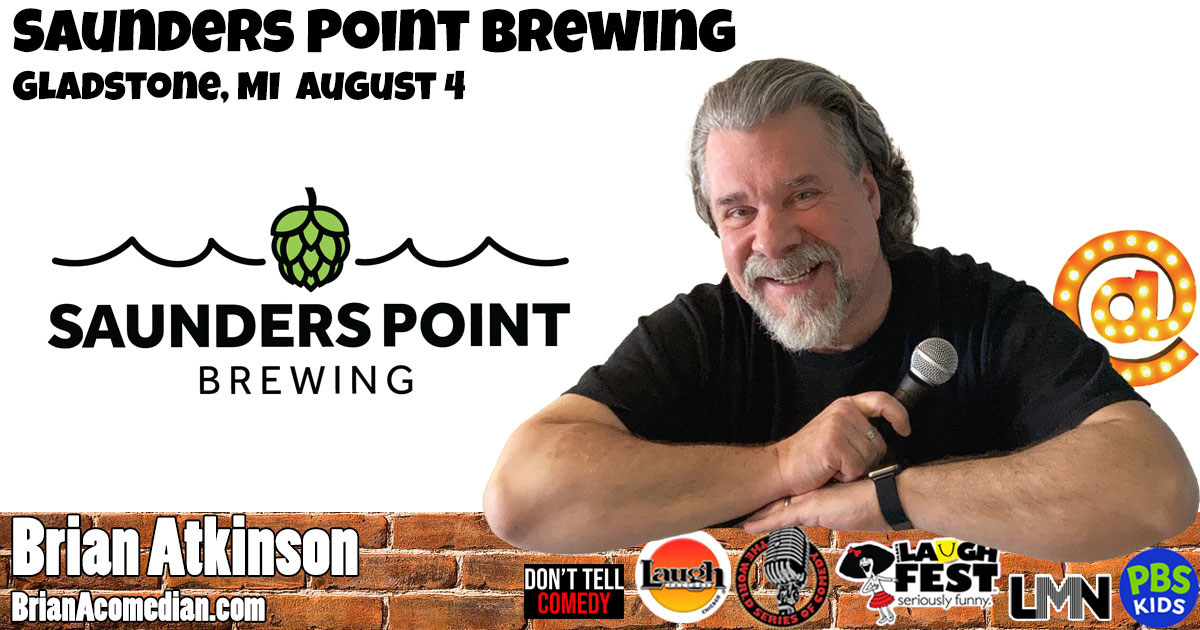Brian Atkinson at Saunders Point Brewing in Gladstone, MI, Tuesday, August 4, with Chris Young.